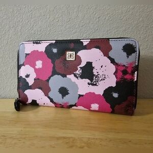 Kate Landry RFID Floral Zipper Wallet